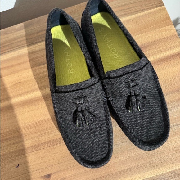 Rothys Merino Wool Tassel Driving Loafers Charcoal Gray Mens 10.5 EUC main image 4